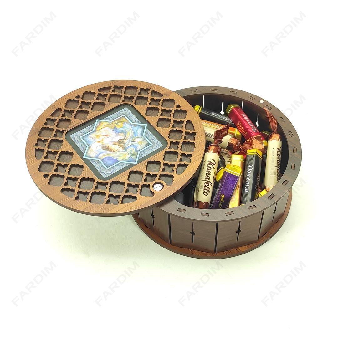 طرح لیزر جعبه هدیه و پذیرایی در 7 طرح کد A132314